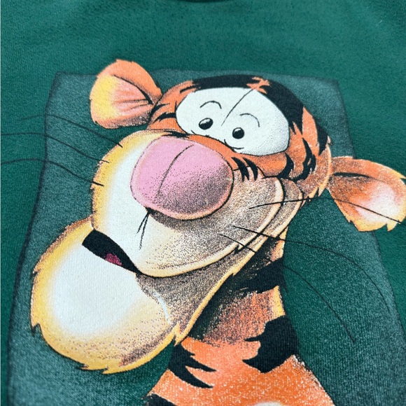 Vintage 1990s Tigger Crewneck Sweatshirt Disney Green Men’s 2XL Vtg 90s Winnie - Picture 3 of 4